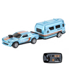 1/64 2.4G Alloy RC Car with Simulated RV Trailer Mini High-Speed Desktop Drift Racing Vehicle Model RTR
