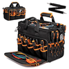 17 Inch Heavy Duty Tool Bag Oxford Cloth Portable Handheld and Crossbody Tool Organizer Large Capacity 35L Black Adjusta