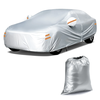 190T Polyester Car Full Covers All Weather Automobiles Outdoor With Windproof Strap 6 Reflective Strips for Sedans Coupe