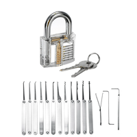 19Pcs Unlocking Locksmith Practice Lock Pick Key Extractor Padlock Lockpick Tool Kits