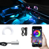 1IN1 2M RGB LED Atmosphere Car Interior Ambient Light Fiber Optic Strips Light by App Control Neon LED Auto Decorative L