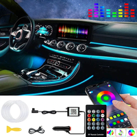 1IN1 2M RGB LED Atmosphere Car Interior Ambient Light Strips Light by App Control Neon LED Dash Board Decorative Lamp