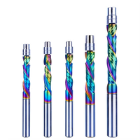 1pc DLC Coating Milling Cutter Solid Carbide Bearing Guided Trim Bit 2 Flutes Spiral Flush Trim 8MM Shank Woodworking En