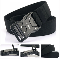 1Pc Popvcly Belt Metal Buckle Quick Release Belt Casual Tooling Training Belt Men