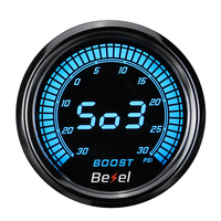 2" 52mm 12V Universal Car Turbo Boost Pressure Gauge Meter PSIDigital LED Readout Display 10 Colors with Sensor -30~30