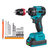 2-in-1 Brushless Cordless Drill Electric Screwdriver Impact Multifunctional Power Tool For Mak 21V Battery