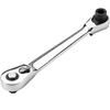 2-in-1 Mini Socket Ratchet Wrench 72-Tooth Dual-Head Design Chrome-Plated Accepts 1/4" Hex Bits Magnetic Power for Tight