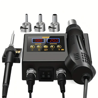 2 in 1 SMD Soldering Station Hot Air Gun 100-700W Dual LCD Display 100°C-480°C Adjustable Temperature Rework Repair Tool