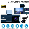 2 Inch IPS Screen Car Dash Cam 3-Channel Driving Recorder G-sensor Loop Recording Parking Monitoring