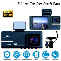 2 Inch IPS Screen Car Dash Cam 3-Channel Driving Recorder G-sensor Loop Recording Parking Monitoring