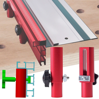 2 Pack T-Track Hold Down Clamp 19mm/20mm Desktop Dog Hole Aluminum Fence Bracket Woodworking Workbench DIY Right Angle A