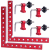 2 Packs 180mm x 180mm 90 Degree Right Angle Clamps Positioning Squares MM/Inch Scale Aluminum Alloy Woodworking Carpente