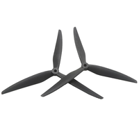 2 Pairs /4 Pairs 7040 8040 9045 3-Blade 5mm Shaft Black Fiberglass Nylon Propeller for 7 Inch 8 Inch 9 Inch FPV RC Racin