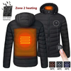 2 Zone Electric Heated Jacket Winter Intelligent USB Rechargeable Heating Cotton Coat Motorcycle Winter Smart Jacket