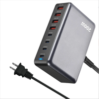200W GaN PD Multi-function Fast Charging Desktop Charger for iPhone 15 14 13 for Huawei Pura 70 Ultra for Xiaomi Civi 4