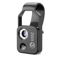 200X Zoom Pocket Size Smartphone Microscope Portable USB Rechargeable with CPL Lens High Definition imaging for Lab Expe