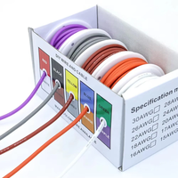 20/22/24/26/28/30 AWG 10m/roll Super Soft Silicone Wire Heat Resistant Flexible Tinned Copper Stranded Cable DIY 5 Color