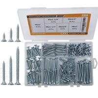 209PCS High Hardness Wood Screws Assortment Kit 1022A Carbon Steel Phillips Drive Flat Head Zinc Finish 2 1-1/2 1-1/4