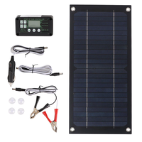 20W High Effiency Monocrystalline Silicon Solar Panel Kit with 12V Battery 100A Charger Controller for RV Airplane Touri