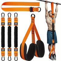 210lbs Resistance Band Adjustable Weight Size Pull Up Assistance Bands with Fabric Foot Knee Rests for Pull-Up Assistanc
