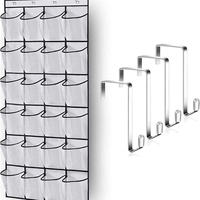 24-Grid Door Hanging Storage BagMulti-Layer Grid Storage Hanging Bag With 4 Hooks