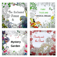 24 Pages Double-sided Hand-painted Coloring Painting Paper English Book Children Adult Decompression Drawing Coloring Bo