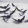 24/36pcs 3D Halloween LED Night Light Bat Holiday Party Window Garage Decoration Pet Luminous Flash Wall Sticker Realist