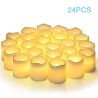 24pcs Flameless LED Candle Lights Creative Wish LED Tea Lamp Warm White Halloween Wedding Christmas Decoration Candle Li