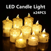 24pcs LED Crystal Candle Lights Candles Lit Flameless Candles Pillars Flickering Candles Night Lit Homecoming Party Rama