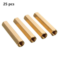 25 pcsM3 Female ThreadHexagon Isolation Column Brass Standoff Spacer