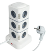 2500W Tower 12-way Outlets EU Socket with 4 USB Multi Power Strip with 2.8M Extension Cord Built-in LED Light Switch Ove