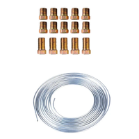 25Ft Coil Roll of 3/16OD Steel Zinc Brake Line Fuel Tubing Kit with 15 Fittings Replacement Accessories