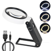 25X Magnifying Lens Handheld Eye-Loupe Magnifier for Coins Stamps Jewelry LED Illuminated Foldable Magnifying Glass Magn