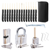 26PCS Locksmith Training Set Spring Steel with 3 Transparent Padlocks For Easy Visual Learning Portable Design Includes