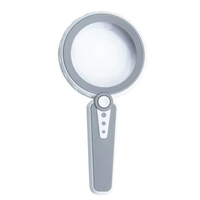 2in1 30X LED Rechargeable Handheld Magnifier Double Lens High Magnification for Reading Craft Inspection Ergonomic Desig