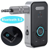 2in1 Bluetooth 5.3 Audio Receiver Transmitter Car Stereo Wireless Adapter Hands Free 3.5mm AUX Jack for Headphone Speake