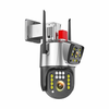 2MP IP Camera Wifi Dual Lens Dual Screen PTZ Camera Outdoor Waterproof Video Surveillance Cameras Police Light Alarm