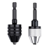 2PCHex Shank-Black and White Keyless Drill Chuck Adapter For Easy Bit Changes Available In Electric Grinder,  Nail Mach