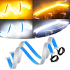2pcs 12V 60cm Car LED thin Light Bar Dual-Color DRL Flowing Turn Signal Light Strips LED Car Daytime Running Light Flexi