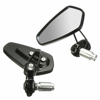 2Pcs 7/8 Inch 22mm Motorcycle Handle Bar End Rearview Side Mirrors Aluminum Universal