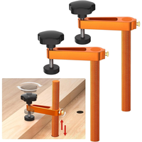 2PCS Adjustable MFT Bench Dog Clamps 3/4 Inch 19mm Dog Hole Clamp CNC Aluminum Alloy Woodworking Holdfast Tools for Prec