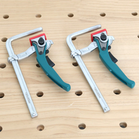 2PCS Aluminum Alloy Quick Ratcheting Table Clamp Rail Clamp for MFT Table and Guide Rail System 60mm Throat Depth 120-30