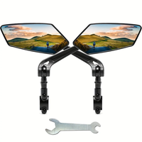 2pcs Bike Handlebar Mirrors For Bicycle Ebike Scooter Snowbike Adjuatable Wide Angle Rear View And 360° Rotatable Safety