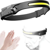 2PCS Bikight LX200 Wave Sensor 1200mAh 270° Wide Range 350LM 5 Lighting Modes LED Headlamp USB Rechargeable Head Torch C