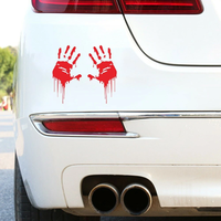 2Pcs Bloody Dripping Hands Stickers for Car Bumper Funny Halloween Theme Creative Bleeding Decals Decoration
