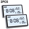2Pcs Deli Electronic Thermometer Hygrometer Weather Station with High Precision 0.1℃ Temperature Humidity LCD Display Cl