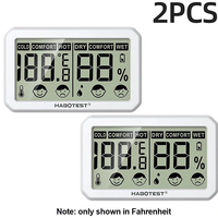 2Pcs HABOTEST HT681 Thermometer Hygrometer Weather Station Mini Thermometer Living Room LCD Digital Temperature Humidity