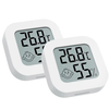 2Pcs Indoor Digital LCD Thermometer Hygrometer Electronic Temperature Humidity Meter Sensor Gauge with Air Comfort Indic