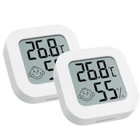 2Pcs Indoor Digital LCD Thermometer Hygrometer Electronic Temperature Humidity Meter Sensor Gauge with Air Comfort Indic