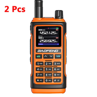 2Pcs Orange Baofeng UV-17 Pro GPS Handheld Walkie Talkie Six Bands Wireless Copy Frequency Flashlight Type-C Charger Ham